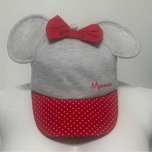 Disney Minnie Mouse Grey & Red Kids Hat with Ears and Bow